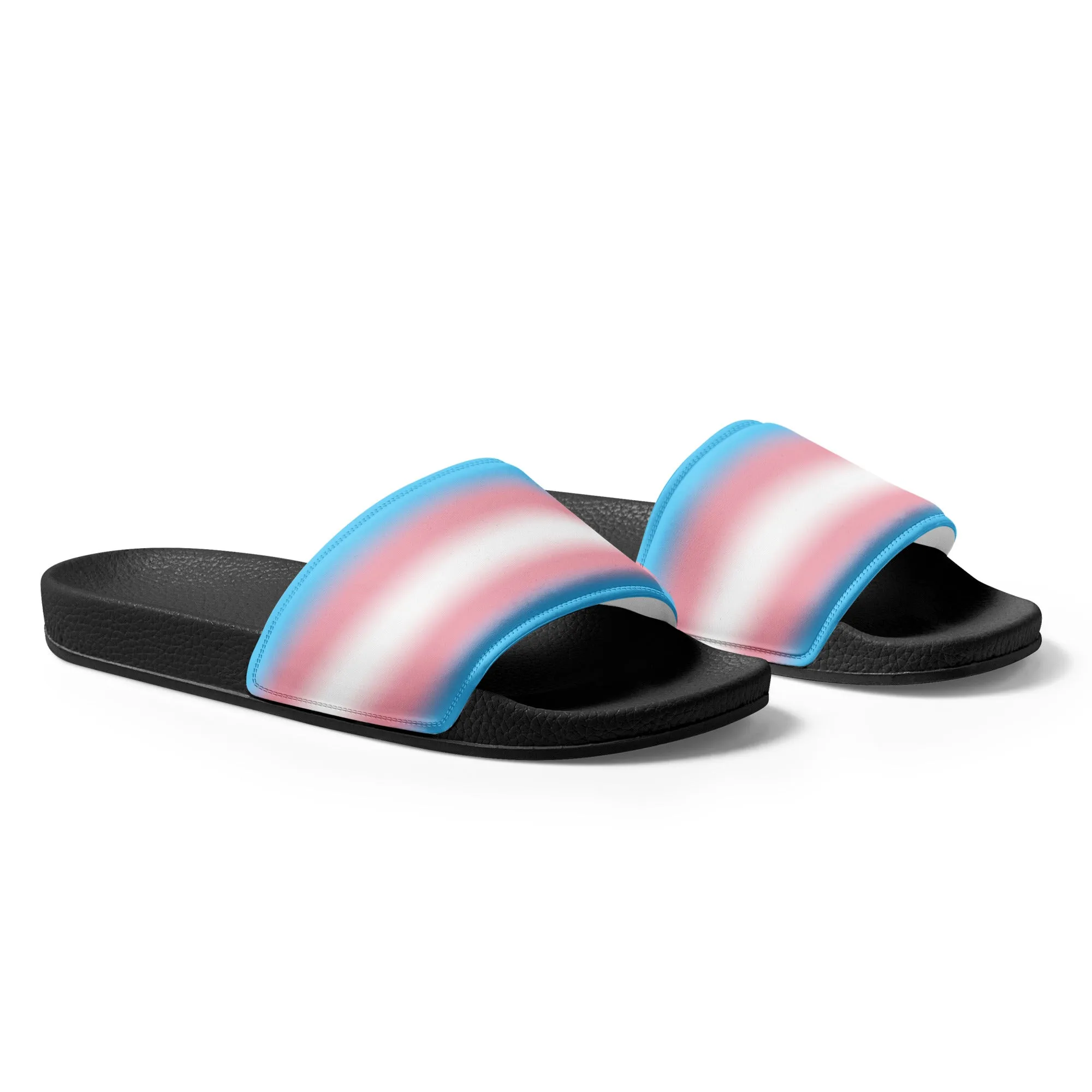 Transgender Trans Pride Women's Size Slides Sandals in Ombre