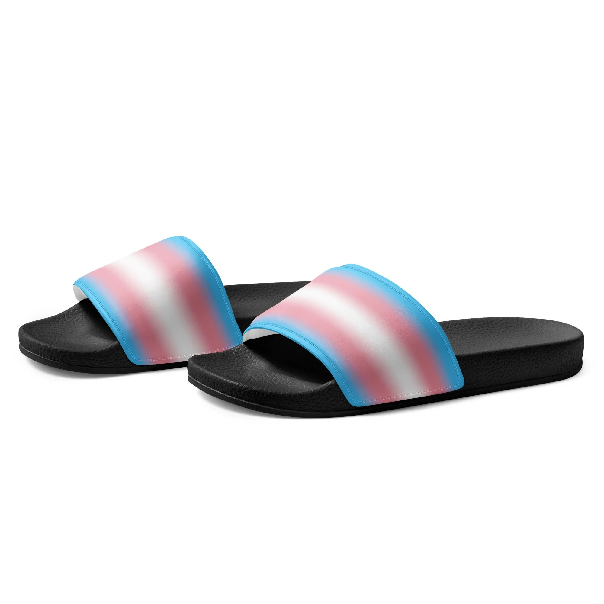 Transgender Trans Pride Women's Size Slides Sandals in Ombre