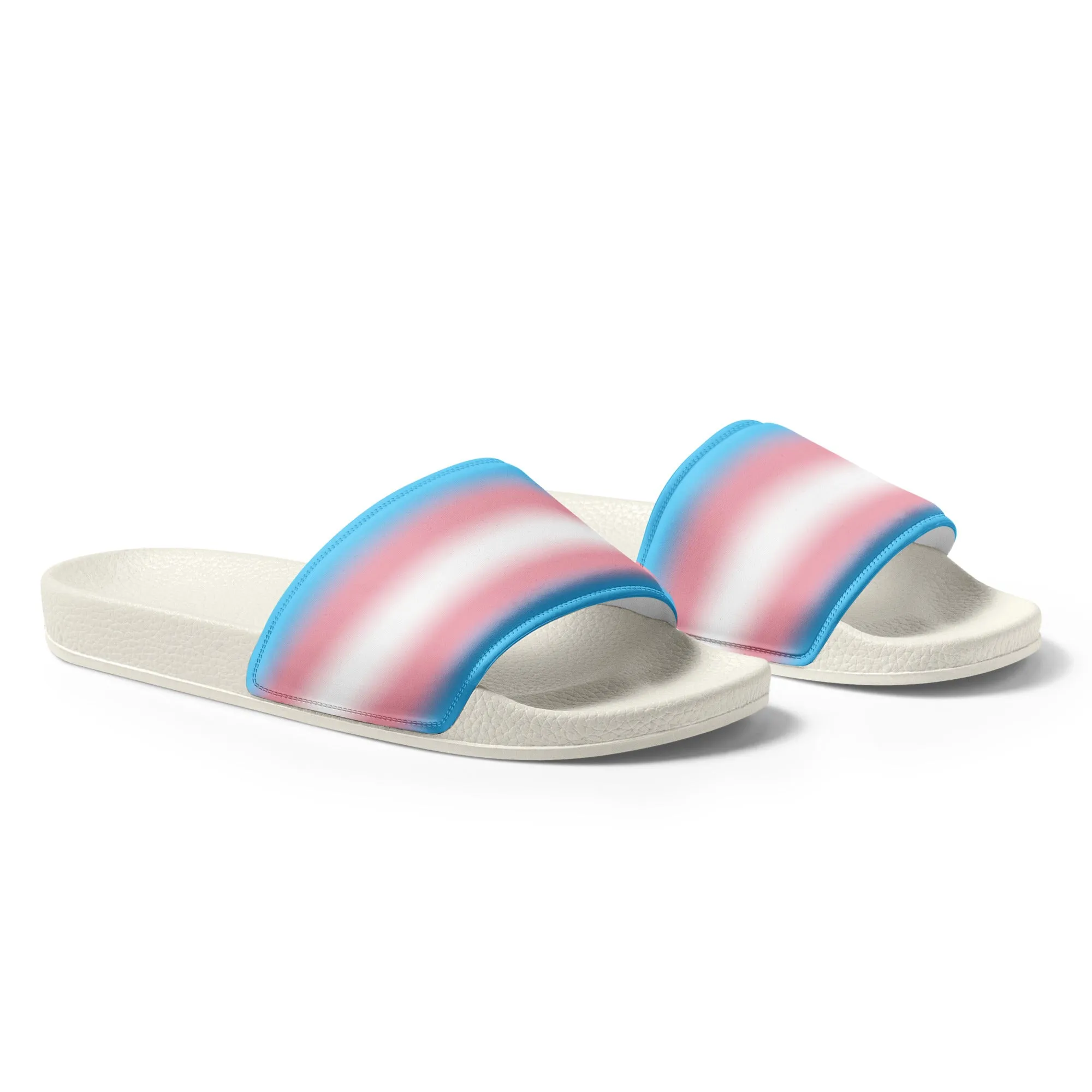 Transgender Trans Pride Women's Size Slides Sandals in Ombre