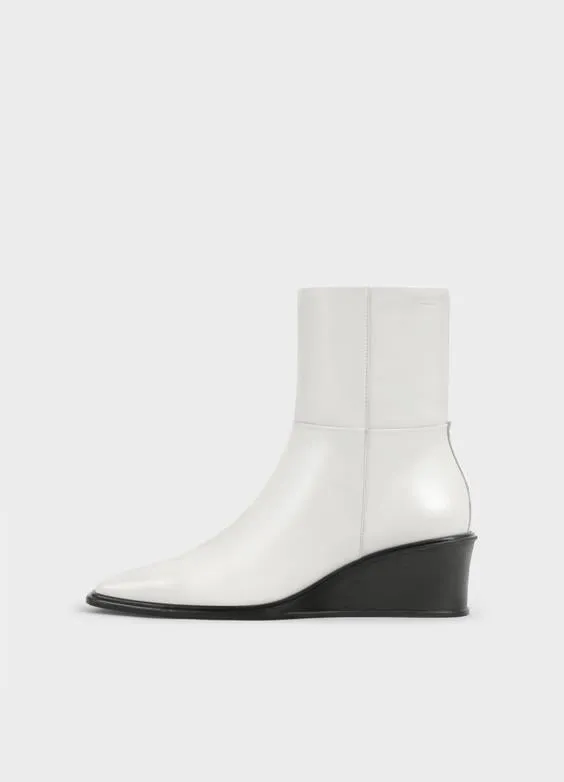 VAGABOND AINO WEDGE BOOTIE WHITE