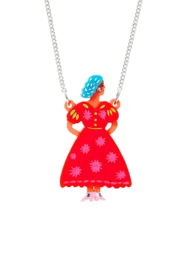 Woman In Dress Necklace