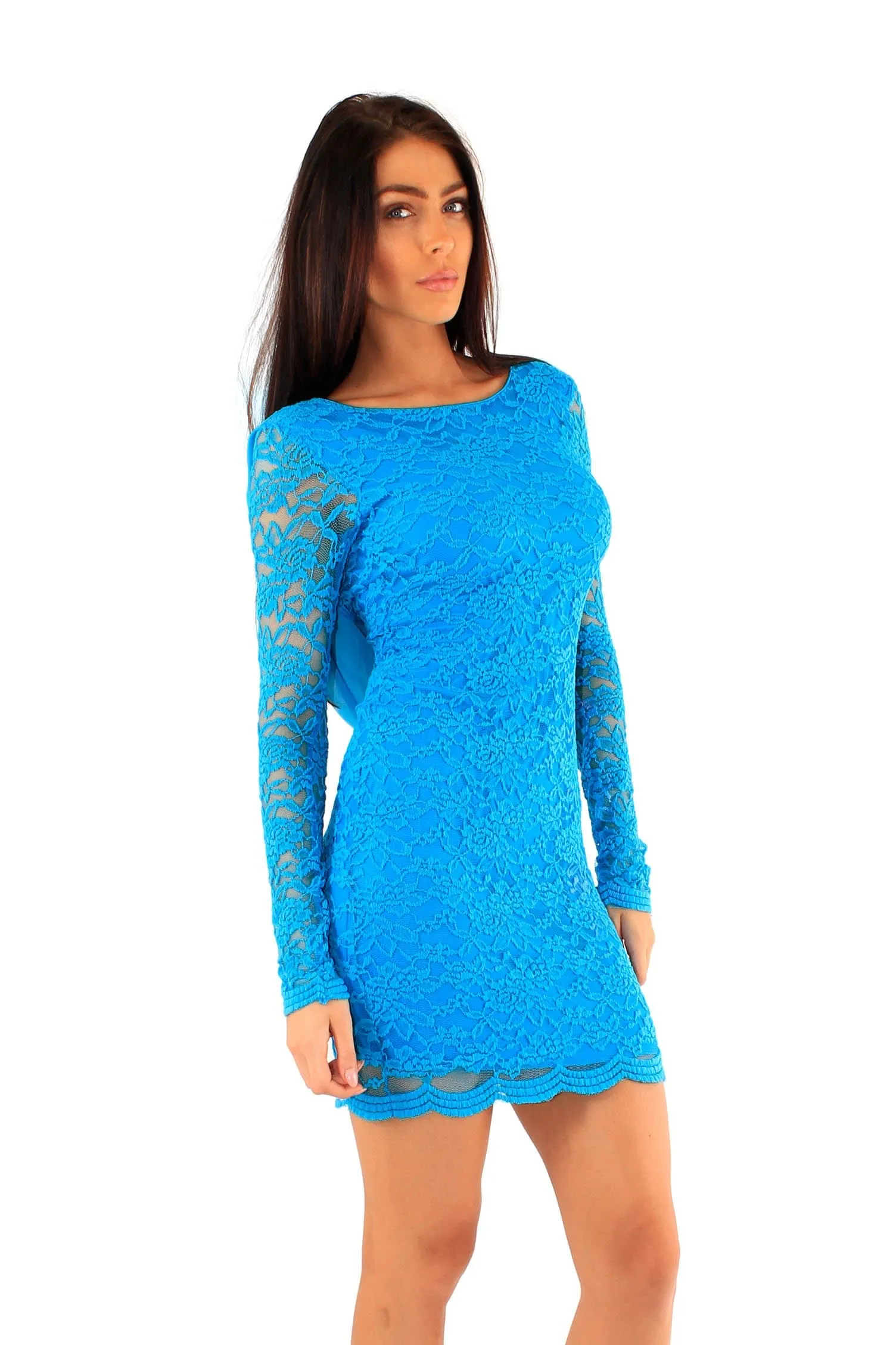 Women Open Back Lace Dress