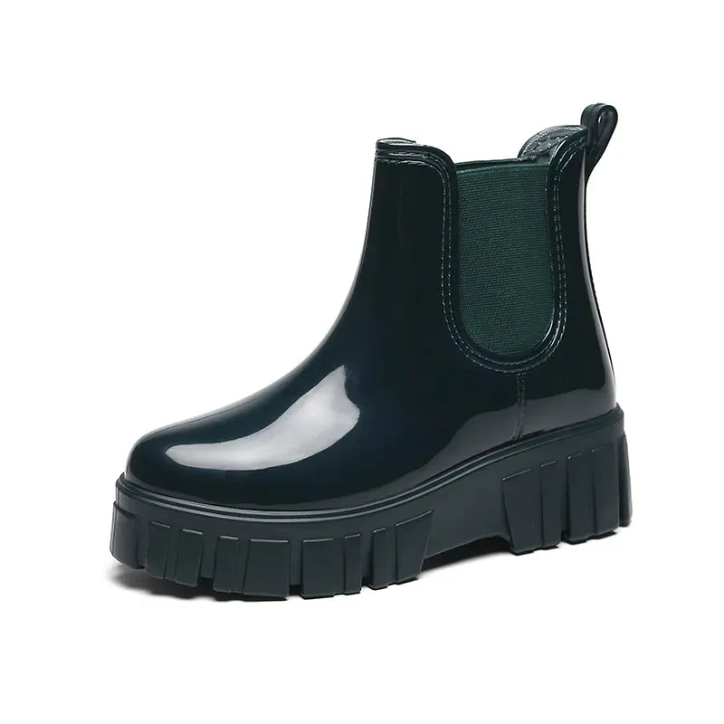 Women Rain Boots Garden Galoshes Waterproof Rubber Chelsea Boots Female Non-slip Water Shoes - WRB50137