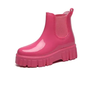 Women Rain Boots Garden Galoshes Waterproof Rubber Chelsea Boots Female Non-slip Water Shoes - WRB50137