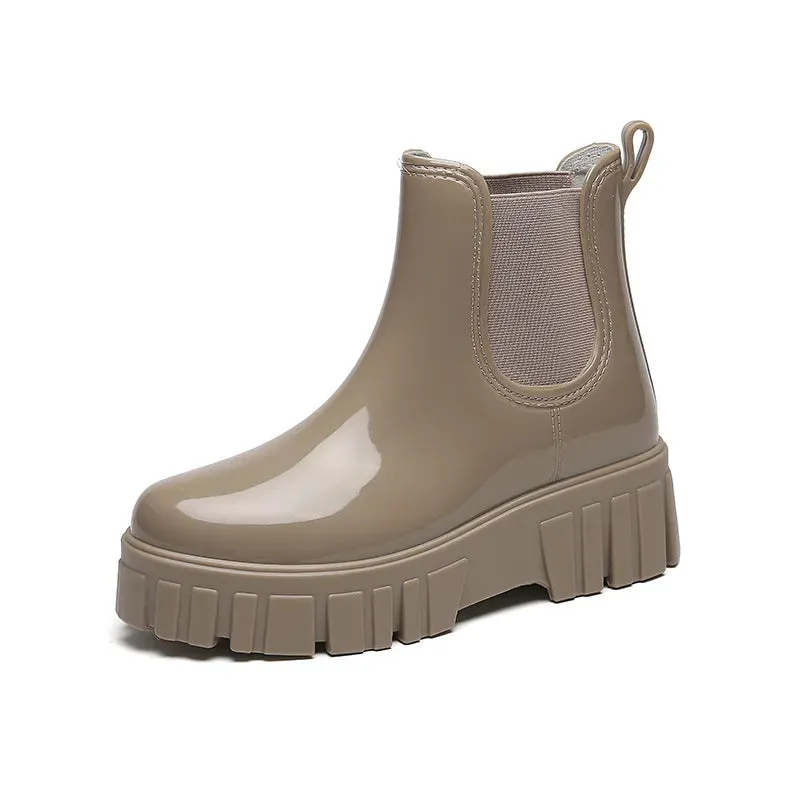 Women Rain Boots Garden Galoshes Waterproof Rubber Chelsea Boots Female Non-slip Water Shoes - WRB50137