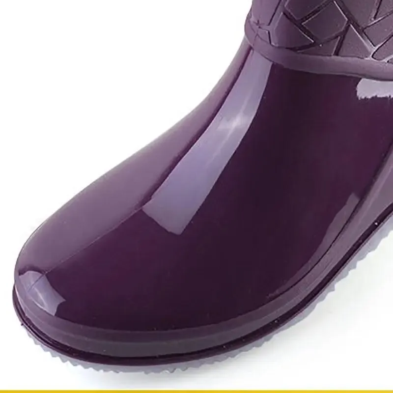 Women Rain Boots Waterproof Kitchen Car Wash Work Non-slip Mid-Calf Water Boots - WRB50146