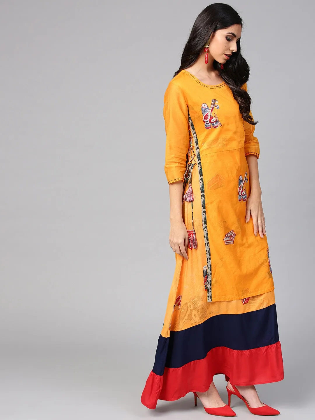 Women Yellow Printed Kurta