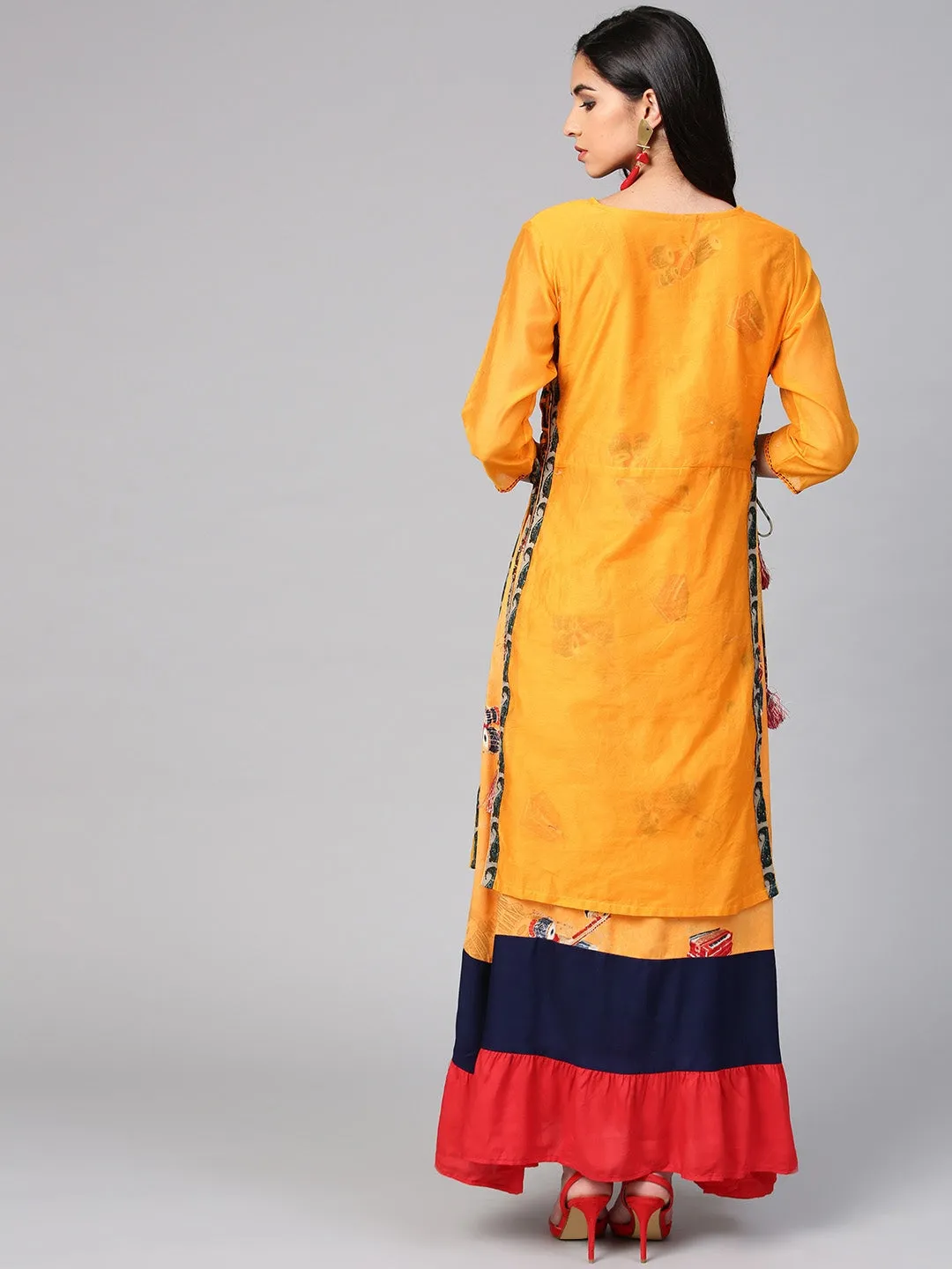 Women Yellow Printed Kurta