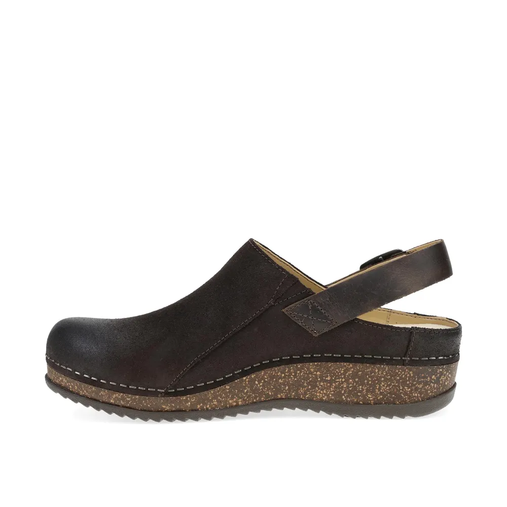 Women's Dansko Merrin Mule Color: Chocolate Burnished Suede